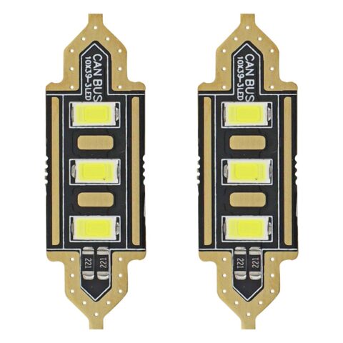 Amio – LED Λαμπάκια Πλαφονιέρας C5W 39mm 12V 0.5W 5600K 3xSMD 5730 για Αυτοκίνητο – 2 Τεμ. (01450/AM)