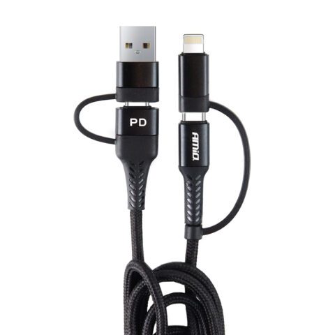 Amio - ΚΑΛΩΔΙΟ ΦΟΡΤΙΣΗΣ ΚΑΙ ΣΥΓΧΡΟΝΙΣΜΟΥ USB C/USB C iOs/USB A 100cm FullLINK UC-15 - 1 τεμ. (02547/AM)