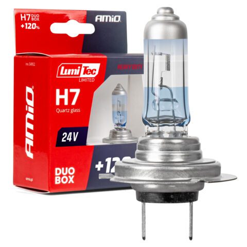 Amio – Σετ Λαμπτήρες Αλογόνου H7 24V 70W LumiTec LIMITED +120% PX26d για Φορτηγά & Λεωφορεία