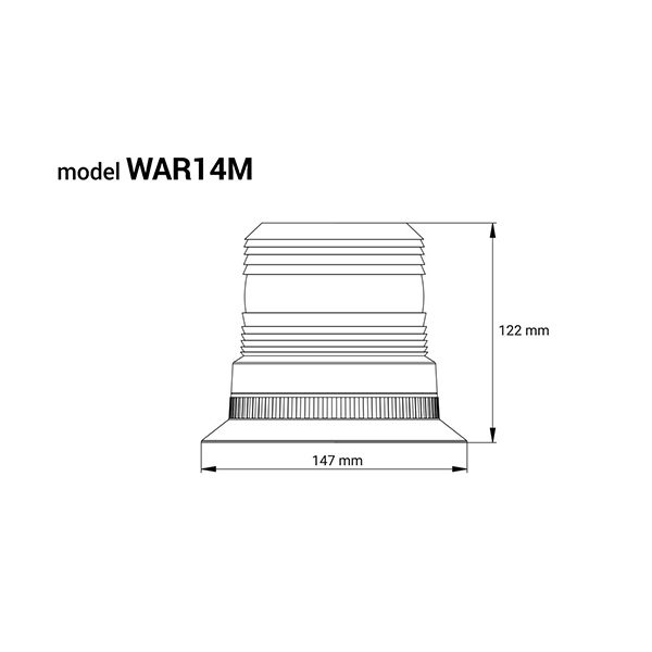 Amio – Φάρος Προειδοποίησης WAR14M LED 12/24V Amber 60LED Μαγνητικός ή Βιδωτός με Φις Αναπτήρα & Καλώδιο 4m 147x122mm για Αυτοκίνητο & Φορτηγό – 1 Τεμ. (01503/AM) - Image 3