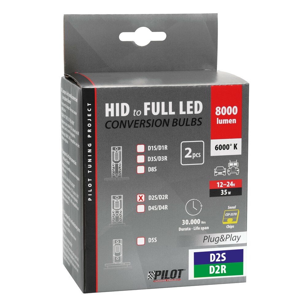 D2S/D2R 12/24V 35W 6.000K 8000lm LED SEOUL CSP-3570chips CAN BUS PLUG & PLAY LAMPA - 2ΤΕΜ. - Image 3
