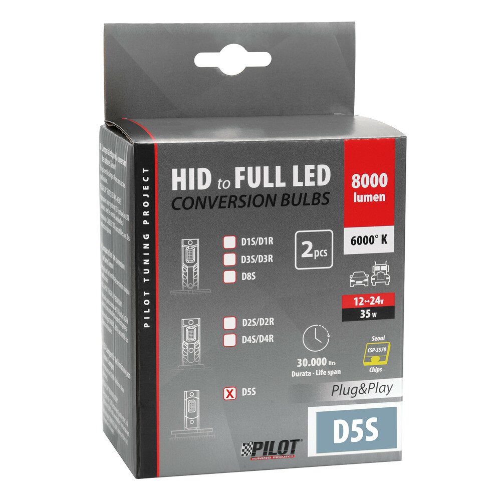 D5S 12/24V 35W 6.000K 8000lm LED SEOUL CSP-3570chips CAN BUS PLUG & PLAY LAMPA - 2ΤΕΜ. - Image 3