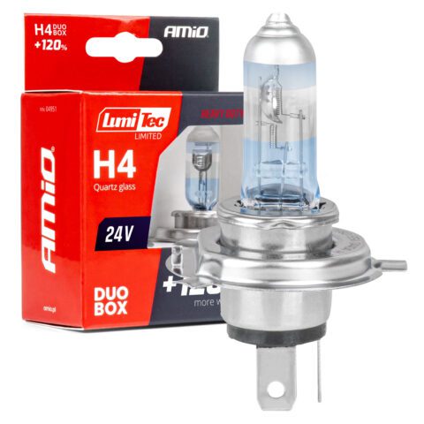 Amio – Σετ Λαμπτήρες Αλογόνου H4 24V 75/70W LumiTec LIMITED +120% P43t για Φορτηγά & Λεωφορεία