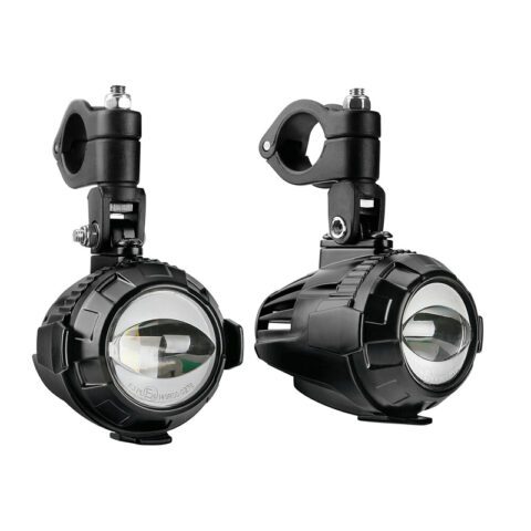 Lampa - Προβολείς Ομίχλης Moto FOG-X2 12V 30W 2100lm 6000-6500K Φ71mm 1 LED Αδιάβροχοι IP68 με Καλωδίωση και Βάσεις Φ38-39mm - Σετ 2 Τεμ. (9158.2-LM)