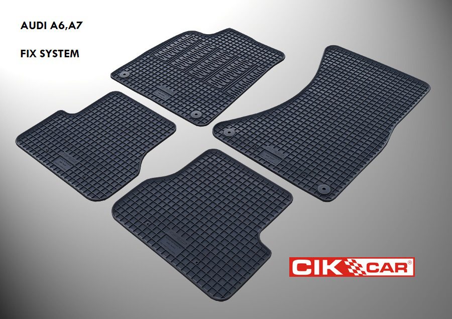 Cik - ΠΑΤΑΚΙΑ ΑΥΤΟΚΙΝΗΤΟΥ ΑΠΟ ΛΑΣΤΙΧΟ ΓΙΑ AUDI A6 2011-2018 / A7 2010-2018 ΣΕ ΜΑΥΡΟ ΧΡΩΜΑ ΜΕ ΚΟΥΜΠΩΜΑΤΑ - 4 ΤΕΜ. (RM.AU.0004/CK) - Image 2