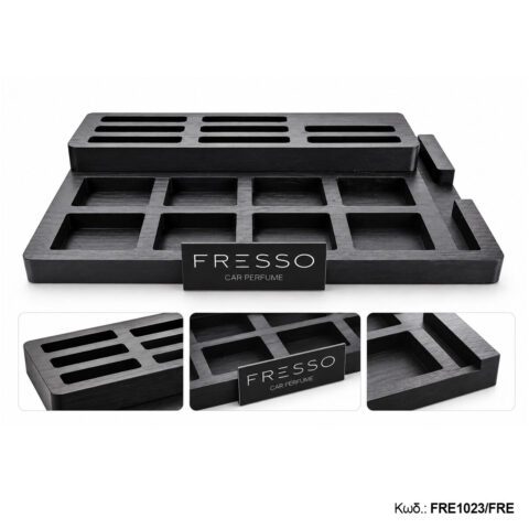 Fresso - Ξύλινο Σταντ Προβολής Αρωματικών με Θέσεις για 8 Κρεμαστά Αρωματικά και 8 Αρώματα 50ml - 1 Τεμ. (FRE1023/FRE)