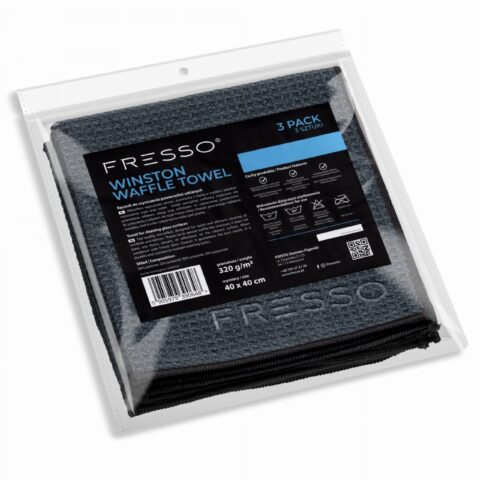 Fresso - Πετσέτες Μικροΐνας Winston Waffle 40 x 40 cm 320 g/m² για Τζάμια και Γυάλινες Επιφάνειες - Σετ 3 Τεμ. (390648/FRE)