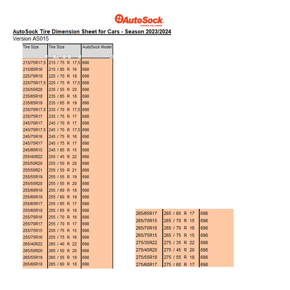 Autosock - ΑΝΤΙΟΛΙΣΘΗΤΙΚΟ ΠΑΝΙ ΧΙΟΝΙΟΥ AUTOSOCK 698 HIGH PERFORMANCE EDITION - 2 ΤΕΜ. (L.AS698) - Image 13