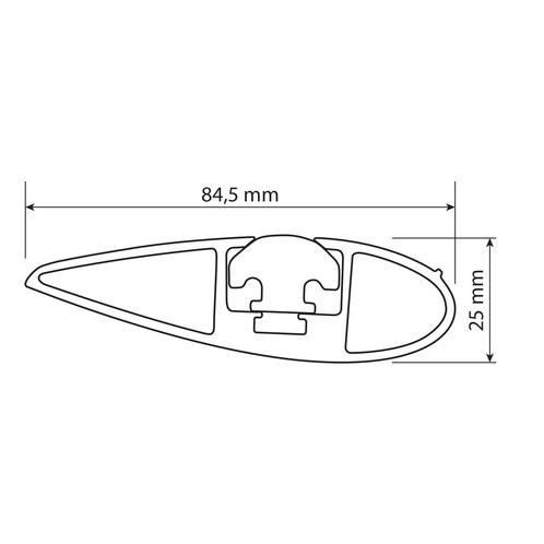 Μπάρες Οροφής Αλουμινίου THROUGH BAR STANDARD 109cm με Κλείδωμα - Image 2