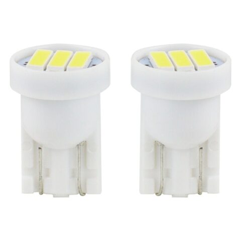 Amio - Λαμπάκια LED 3SMD 7020 τύπου T10 βάση W5W W2.1x9.5d τάση λειτουργίας 12V απόδοσης 0.4W χρώμα λευκό για Επιβατικά Αυτοκίνητα - 2 τεμ. (01096/AM)