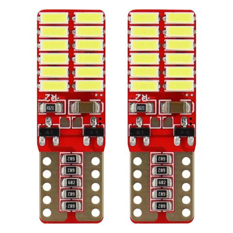 Amio - Λάμπες LED T10 W5W Καρφωτές 12/24V 2.2W 5600K με 24 SMD 4014 CANBUS για Φώτα Θέσης Πινακίδας & Εσωτερικού Φωτισμού με Ισχυρό Λευκό Φως και Χωρίς Σφάλματα - 1 Σετ (01287/AM)