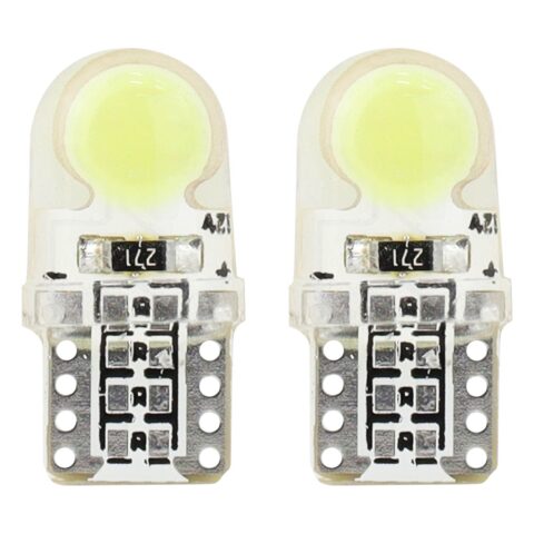 Amio – LED T10 W5W 12V W2.1x9.5d 5600K COB Σιλικόνης Καρφωτό Λευκό για Φώτα Θέσης & Εσωτερικού Αυτοκινήτου – 2 Τεμ. (01441/AM)