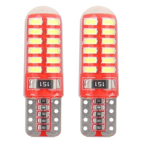 Amio – LED CANBUS T10 W5W 12V W2.1x9.5d 5600K 24xSMD 3014 Σιλικόνης Καρφωτό Λευκό για Φώτα Θέσης & Εσωτερικού Αυτοκινήτου – 2 Τεμ. (01444/AM)