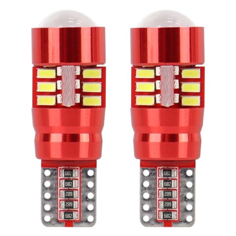 Amio – LED CANBUS T10 W5W 12V W2.1x9.5d 5600K 27xSMD 3014HP Καρφωτό Λευκό για Φώτα Θέσης & Εσωτερικού Αυτοκινήτου – 2 Τεμ. (01446/AM)