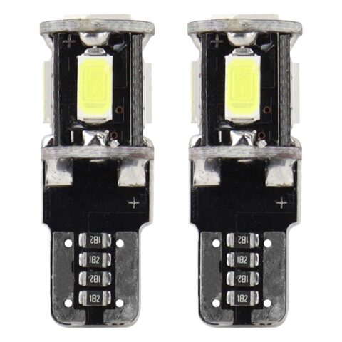 Amio – Λαμπάκια LED T10 W5W 12V 2W 5600K 5xSMD 5730 CANBUS Καρφωτά για Ισχυρό Λευκό Φωτισμό χωρίς Σφάλματα – Σετ 2 Τεμ. (01628/AM)