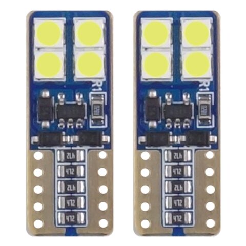 Amio – Λαμπάκια LED T10 W5W 12/24V 2W 5600K 8xSMD 2835 CANBUS Καρφωτά για Ισχυρό Λευκό Φωτισμό χωρίς Σφάλματα – Σετ 2 Τεμ. (01635/AM)