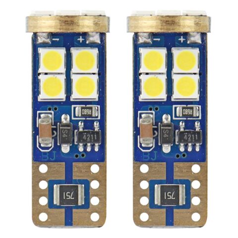 Amio – Λαμπάκια LED T10 W5W 12/24V 2.3W 5600K 12xSMD 2835 CANBUS Καρφωτά για Ισχυρό Λευκό Φωτισμό χωρίς Σφάλματα – Σετ 2 Τεμ. (01636/AM)