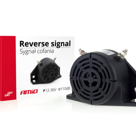 Amio - Σειρήνα Όπισθεν Βομβητής Bipper 110dB 12-36V για Δυνατή Ηχητική Προειδοποίηση Κίνησης σε Αυτοκίνητα Φορτηγά και Μηχανήματα - 1 Τεμ. (01730/AM)