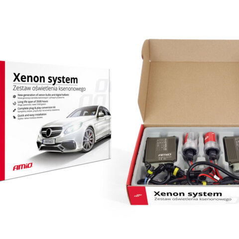 Amio - Kit Xenon H7 8000K 35W CANBUS 12/24V για έντονο ψυχρό φωτισμό δρόμου και καθαρή δέσμη χωρίς σφάλματα στο καντράν με μεγάλη διάρκεια ζωής - 1 Σετ (01796/AM)