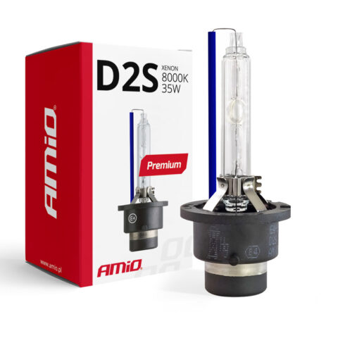 Amio - Λάμπα Xenon D2S 8000K 35W 12V Premium για αντικατάσταση εργοστασιακών και aftermarket xenon με έντονο ψυχρό φωτισμό και σταθερή απόδοση χωρίς τροποποιήσεις - 1 Τεμ. (01977/AM)