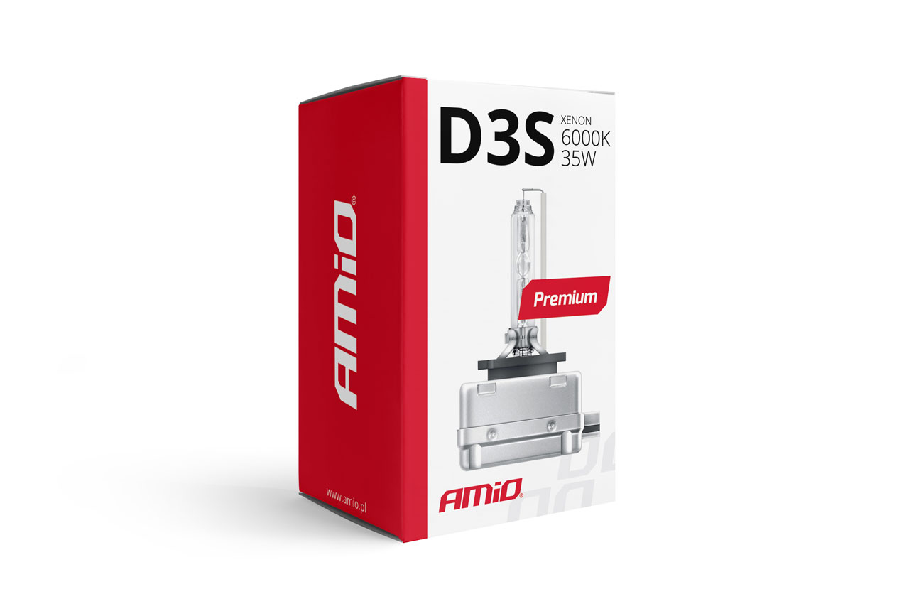Amio - Λάμπα Xenon D3S 6000K 35W 12V Premium για αντικατάσταση εργοστασιακών και aftermarket xenon με καθαρό λευκό φωτισμό και σταθερή απόδοση με ενσωματωμένο igniter - 1 Τεμ. (01979/AM) - Image 2