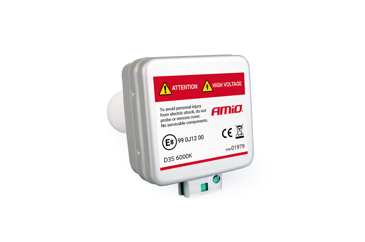 Amio - Λάμπα Xenon D3S 6000K 35W 12V Premium για αντικατάσταση εργοστασιακών και aftermarket xenon με καθαρό λευκό φωτισμό και σταθερή απόδοση με ενσωματωμένο igniter - 1 Τεμ. (01979/AM) - Image 3