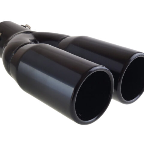 AMiO – Άκρο εξάτμισης διπλή απόληξη μαύρο MT-004B 130x215mm Φ35-50mm