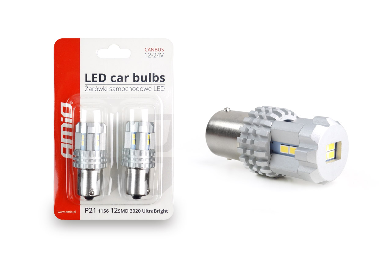 Amio - P21W BA15s 12/24V 22LED SMD ULTRABRIGHT CANBUS ΛΕΥΚΟ 2ΤΕΜ. (02449/AM) - Image 2