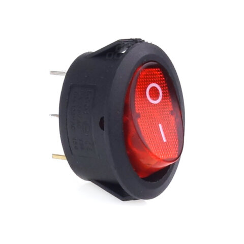 Amio - ΔΙΑΚΟΠΤΗΣ ΟΒΑΛ ΜΕ ΚΟΚΚΙΝΟ LED - 1 τεμ. (02461/AM)