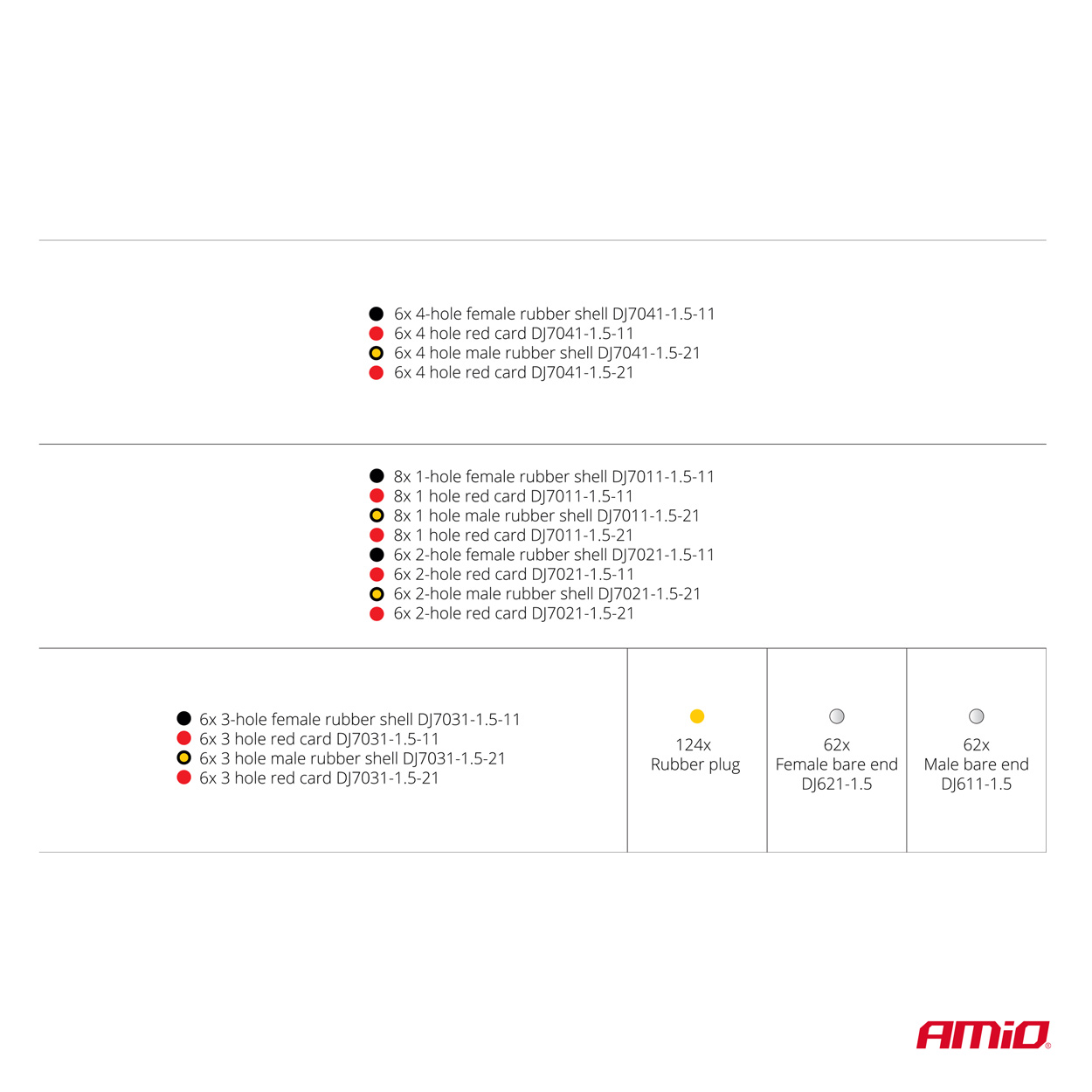 Amio - ΦΙΣ & ΒΥΣΜΑΤΑ ΚΑΛΩΔΙΩΝ 6 ΤΥΠΩΝ 12/24V ΑΡΣΕΝΙΚΑ ΚΑΙ ΘΗΛΥΚΑ ΣΕΤ - 352 ΤΕΜ. (03035/AM) - Image 4
