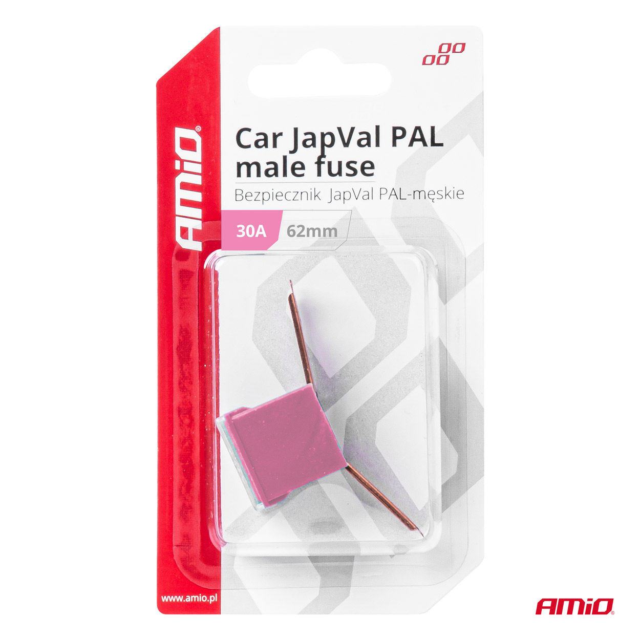 Amio - ΑΣΦΑΛΕΙΑ JapVal PAL ΑΡΣΕΝΙΚΗ 62mm 30A ΣΕ ΡΟΖ ΧΡΩΜΑ - 1 Τεμ. (03427/AM) - Image 3