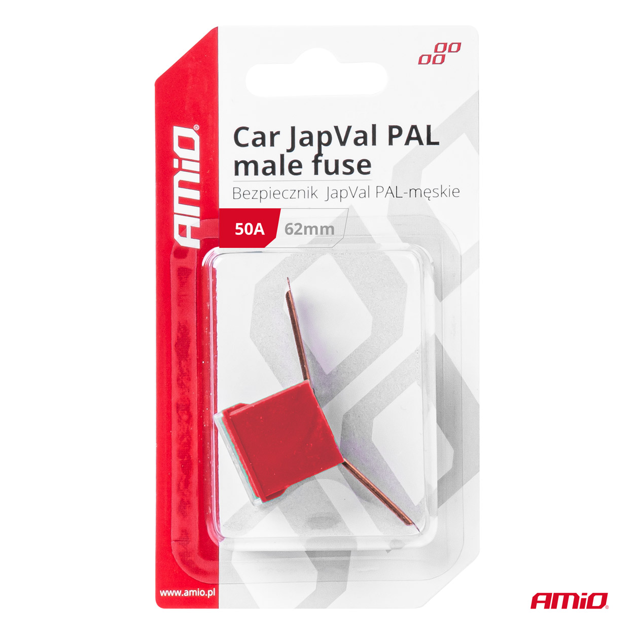 Amio - ΑΣΦΑΛΕΙΑ JapVal PAL ΑΡΣΕΝΙΚΗ 62mm 50A ΣΕ ΚΟΚΚΙΝΟ ΧΡΩΜΑ - 1 Τεμ. (03429/AM) - Image 3