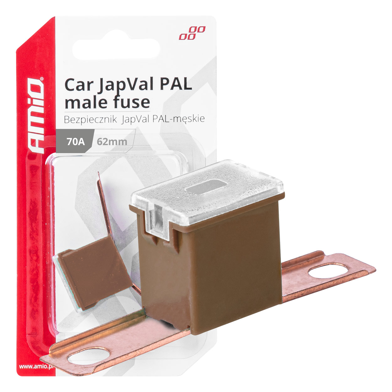 Amio - ΑΣΦΑΛΕΙΑ JapVal PAL ΑΡΣΕΝΙΚΗ 62mm 70A ΣΕ ΚΑΦΕ ΧΡΩΜΑ - 1 Τεμ. (03431/AM)