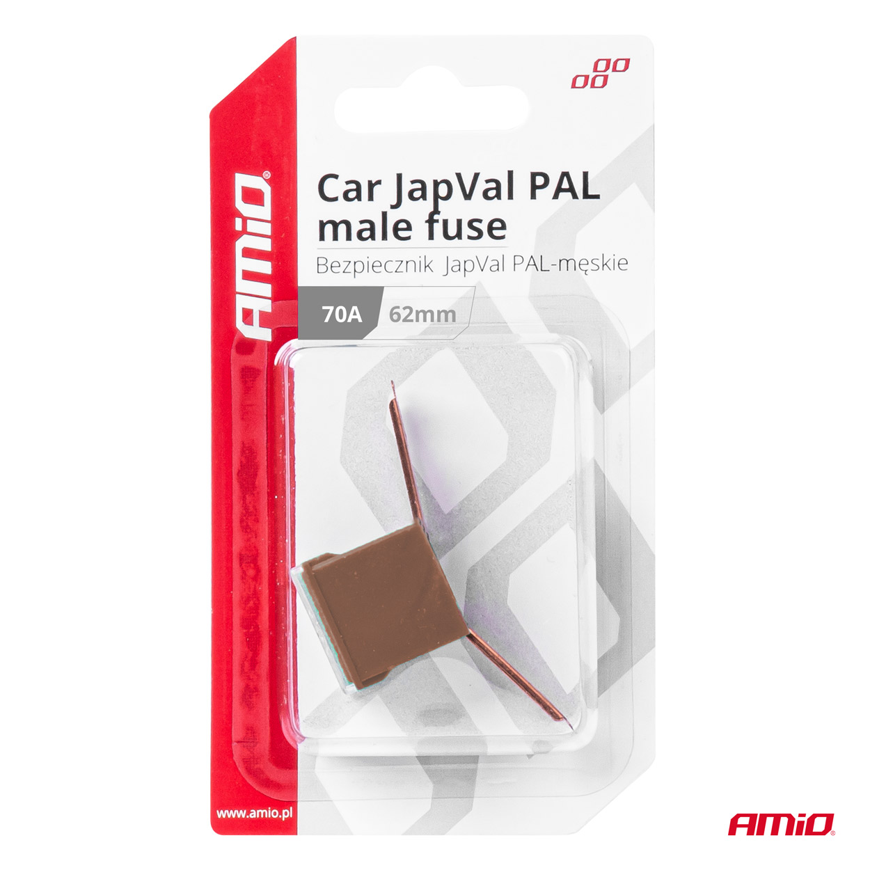 Amio - ΑΣΦΑΛΕΙΑ JapVal PAL ΑΡΣΕΝΙΚΗ 62mm 70A ΣΕ ΚΑΦΕ ΧΡΩΜΑ - 1 Τεμ. (03431/AM) - Image 3