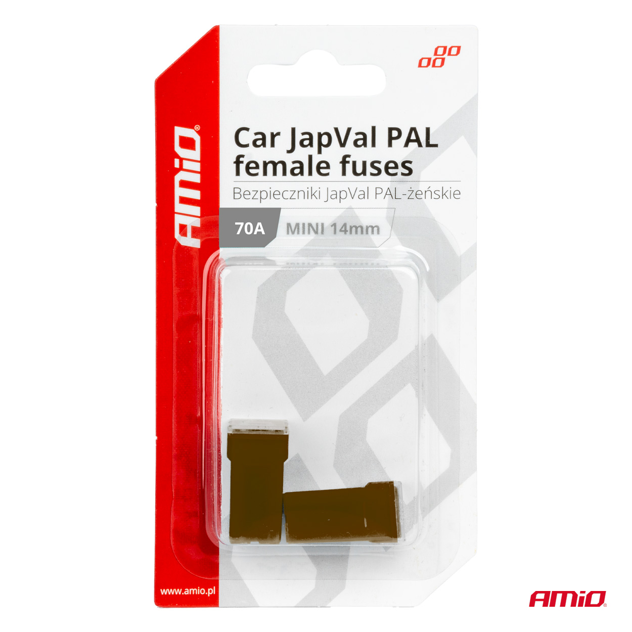 Amio - ΑΣΦΑΛΕΙΕΣ JapVal PAL ΜΙΝΙ 14mm ΘΗΛΥΚΕΣ 70A ΣΕ ΚΑΦΕ ΧΡΩΜΑ - 2 Τεμ. (03441/AM) - Image 3