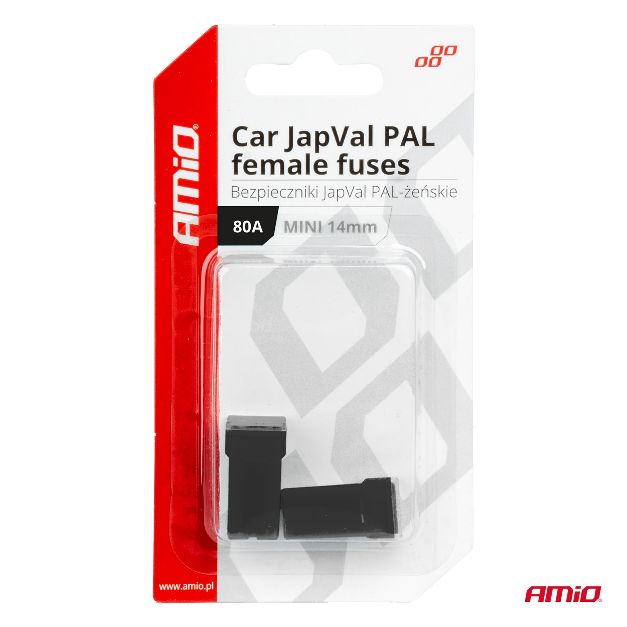 Amio - ΑΣΦΑΛΕΙΕΣ JapVal PAL ΜΙΝΙ 14mm ΘΗΛΥΚΕΣ 80A ΣΕ ΜΑΥΡΟ ΧΡΩΜΑ - 2 Τεμ. (03442/AM) - Image 3