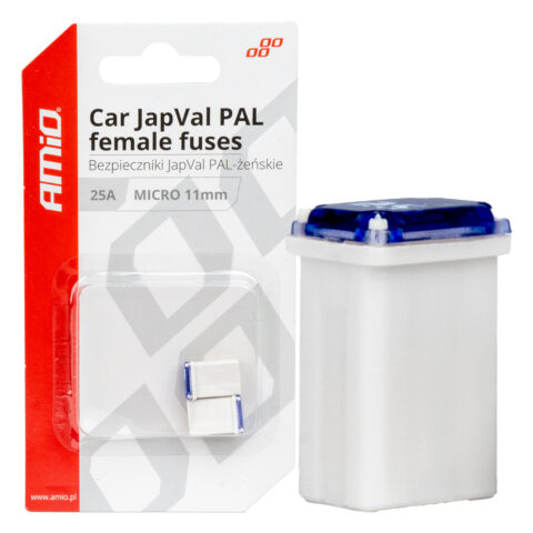 Amio - ΑΣΦΑΛΕΙΕΣ JapVal PAL ΜICRO 11mm ΘΗΛΥΚΕΣ 25A ΣΕ ΛΕΥΚΟ ΧΡΩΜΑ - 2 Τεμ. (03459/AM)