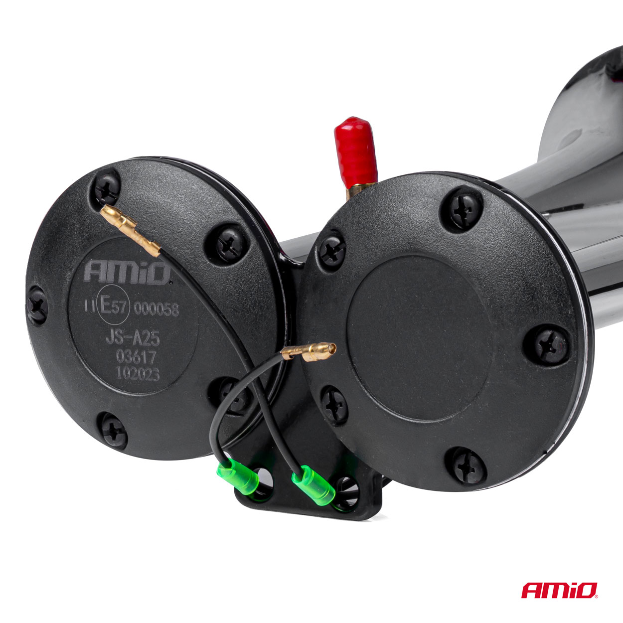 Amio - ΚΟΡΝΑ ΠΝΕΥΜΑΤΙΚΗ 12/24V 118db ΔΙΠΛΗ 2 ΤΟΝΩΝ ΧΡΩΜΙΟ - 1 ΤΕΜ. (03617/AM) - Image 4