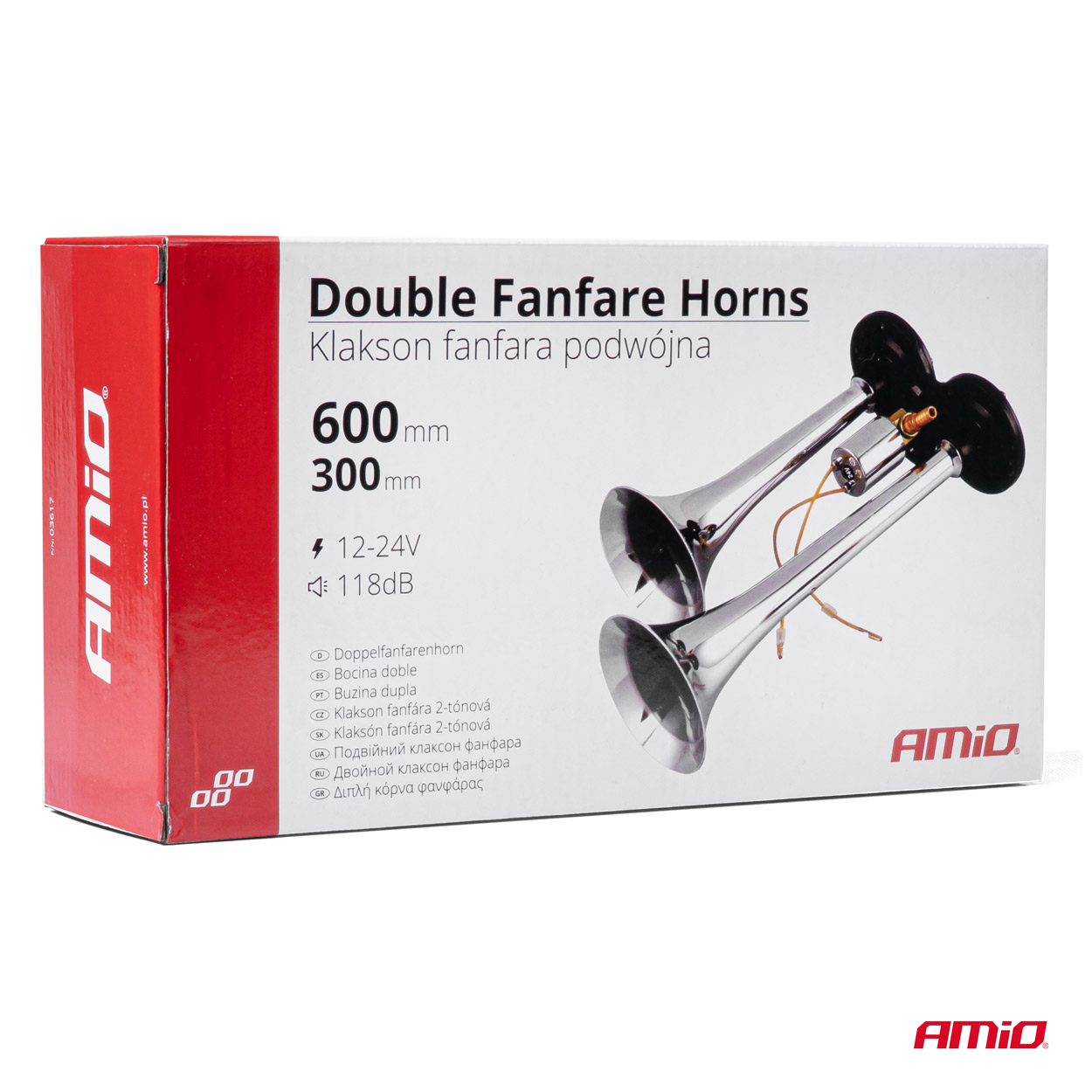 Amio - ΚΟΡΝΑ ΠΝΕΥΜΑΤΙΚΗ 12/24V 118db ΔΙΠΛΗ 2 ΤΟΝΩΝ ΧΡΩΜΙΟ - 1 ΤΕΜ. (03617/AM) - Image 6