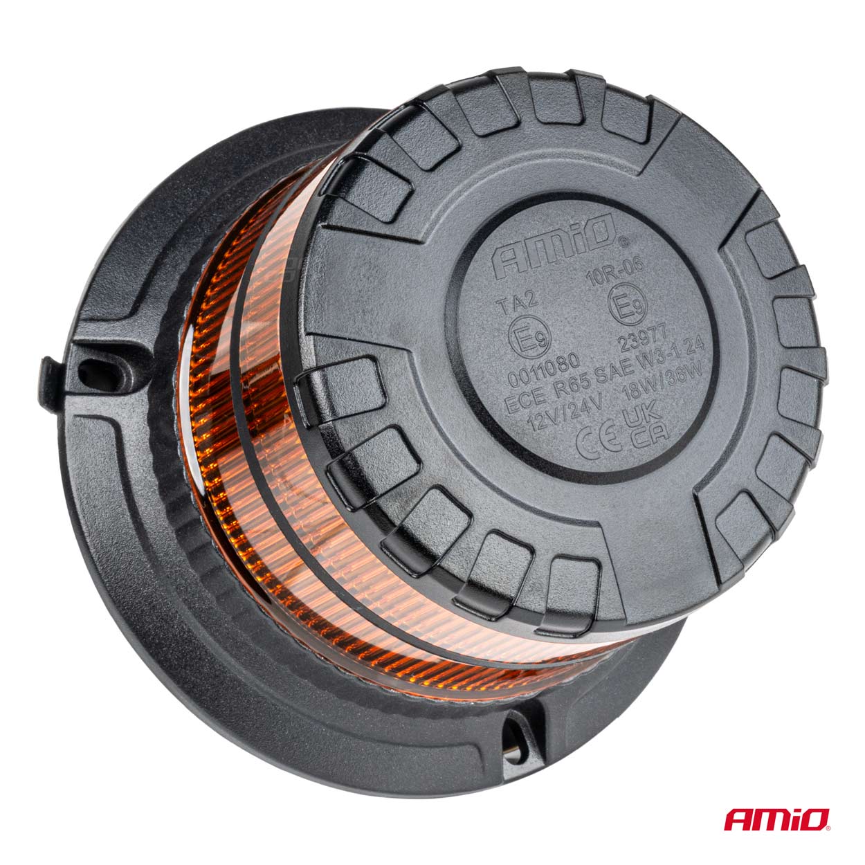 Amio - ΦΑΡΟΣ HEAVY DUTY W29M 12/24V ΠΟΡΤΟΚΑΛΙ 16LED ΜΑΓΝΗΤΙΚΟΣ/ΒΙΔΩΤΟΣ ΜΕ ΦΙΣ ΑΝΑΠΤΗΡΑ Υ103mm Φ110mm - 1 τεμ. (04110/AM) - Image 2