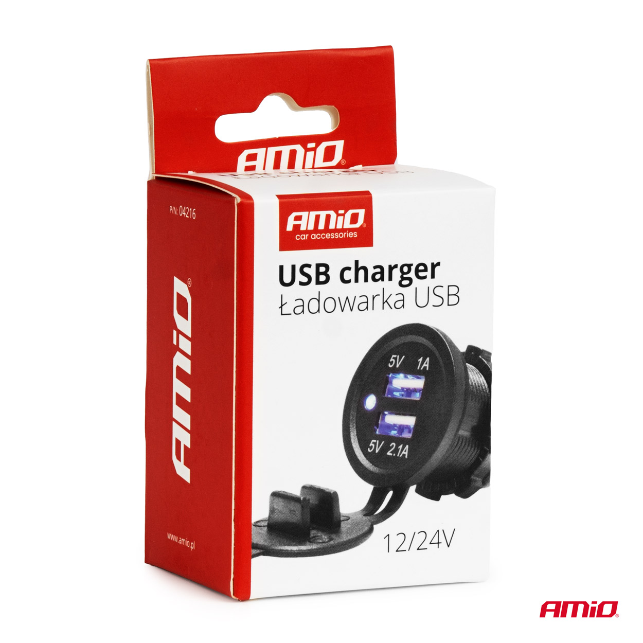 Amio - ΠΡΙΖΑ ΜΕ 2 ΘΥΡΕΣ USB ΚΑΙ ΚΑΠΑΚΙ ΜΑΥΡΗ 12/24V 3.1A ΑΔΙΑΒΡΟΧΗ ΜΕ ΜΠΛΕ LED ΦΩΣ ΕΝΔΕΙΞΗΣ - 1 ΤΕΜ. (04216/AM) - Image 5