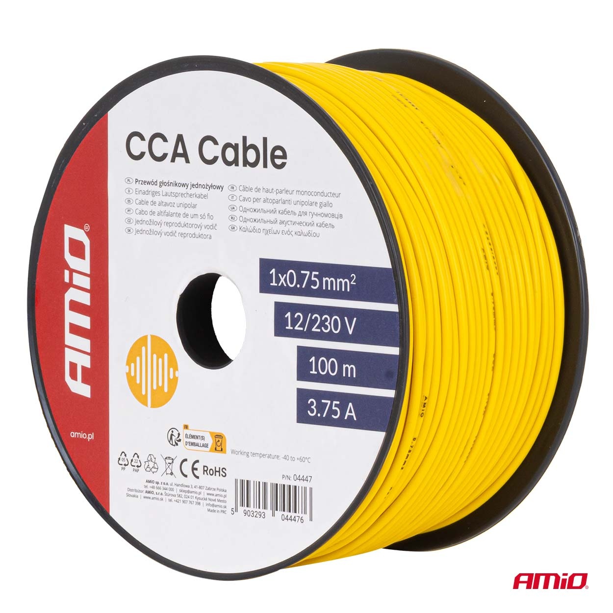 Amio - Καλώδιο Ηχείων CCA 1×0,75mm² 100m – 3,75A / 12-230V - 1 τεμ. (04447/AM) - Image 5