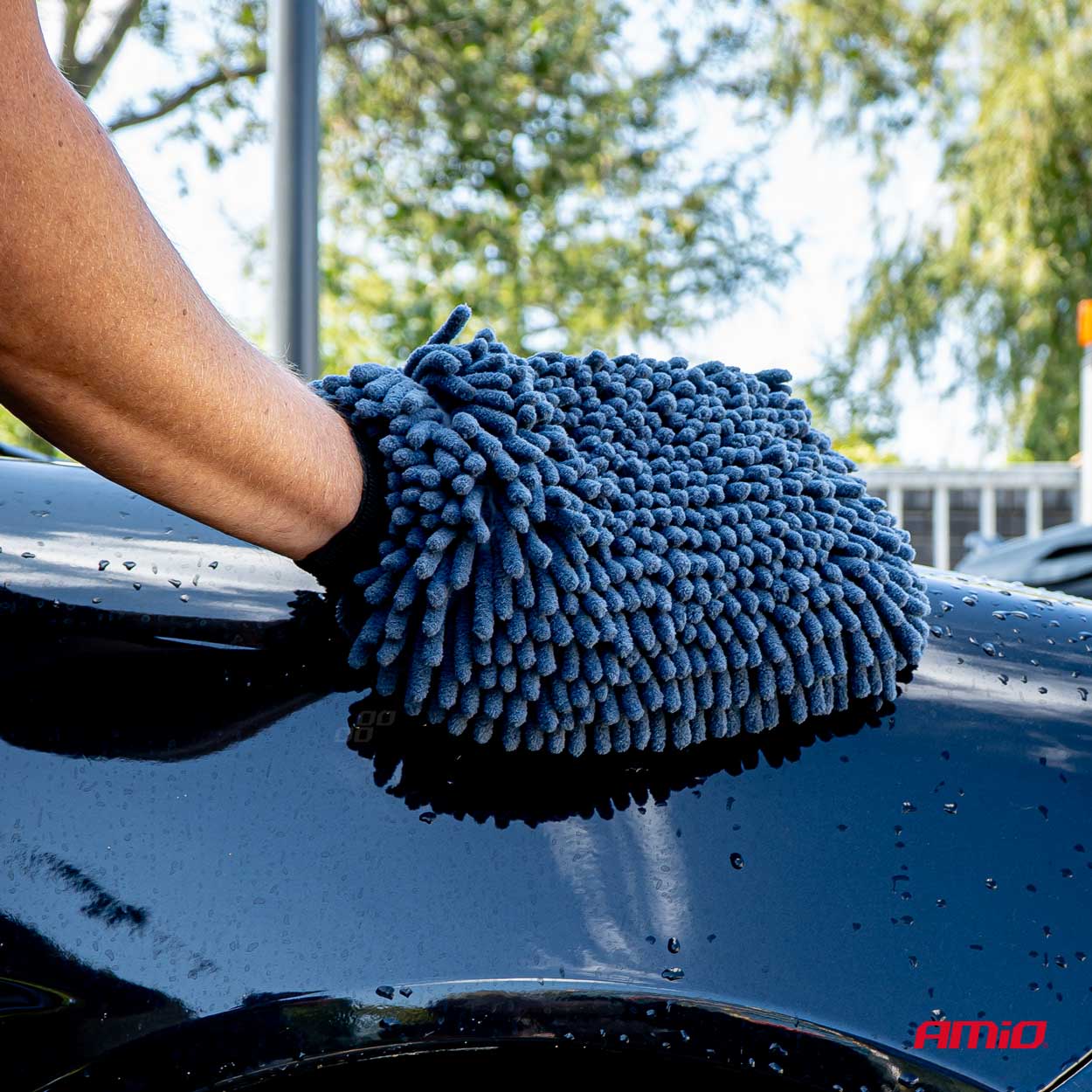 Amio - Σετ Περιποίησης με Γάντι Πλυσίματος 20x26cm (94g/sqm) και Πανί Στεγνώματος Μικροϊνών 60x90cm υψηλής απορροφητικότητας (800g/sqm) για Επιβατικά Αυτοκίνητα - 1 σετ (04489/AM) - Image 5