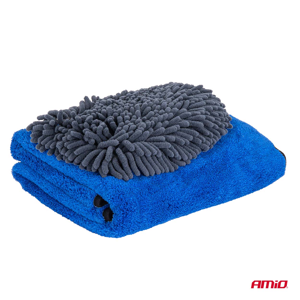 Amio - Σετ Περιποίησης με Γάντι Πλυσίματος 20x26cm (94g/sqm) και Πανί Στεγνώματος Μικροϊνών 60x90cm υψηλής απορροφητικότητας (800g/sqm) για Επιβατικά Αυτοκίνητα - 1 σετ (04489/AM) - Image 6