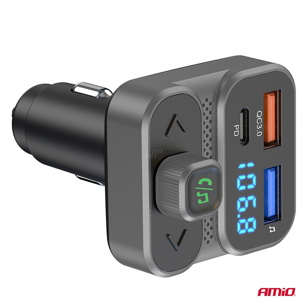 Amio - FM Transmitter Αναπτήρα τύπου FMT02 τάση λειτουργίας 12-24V με 2xUSB Type-A και 1xUSB Type-C για Επιβατικά Αυτοκίνητα και Φορτηγά - 1 τεμ. (04649/AM) - Image 9