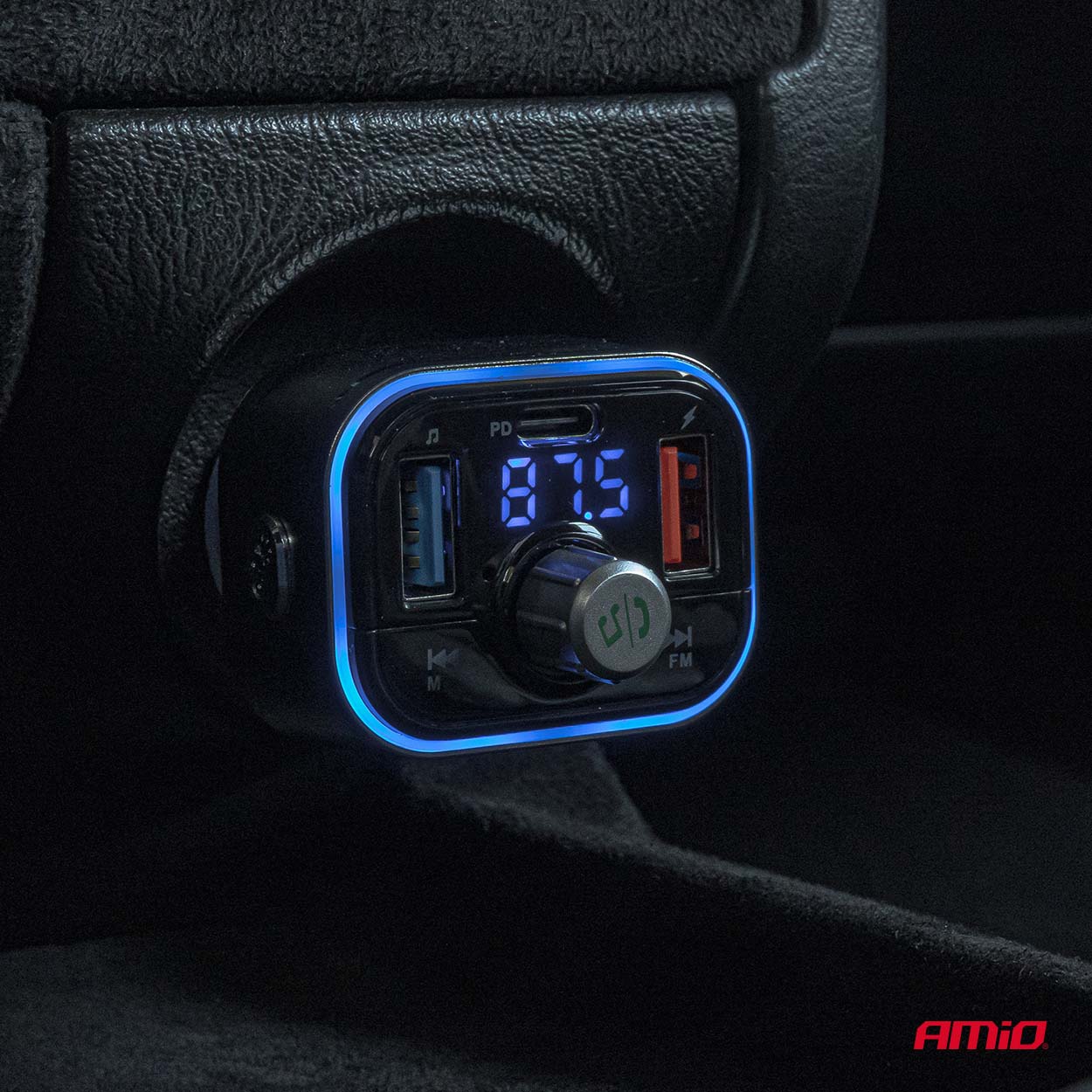 Amio - FM Transmitter Αυτοκινήτου 12/24V με 1xUSB Type-C και Υποδοχή microSD - 1 τεμ. (04652/AM) - Image 2