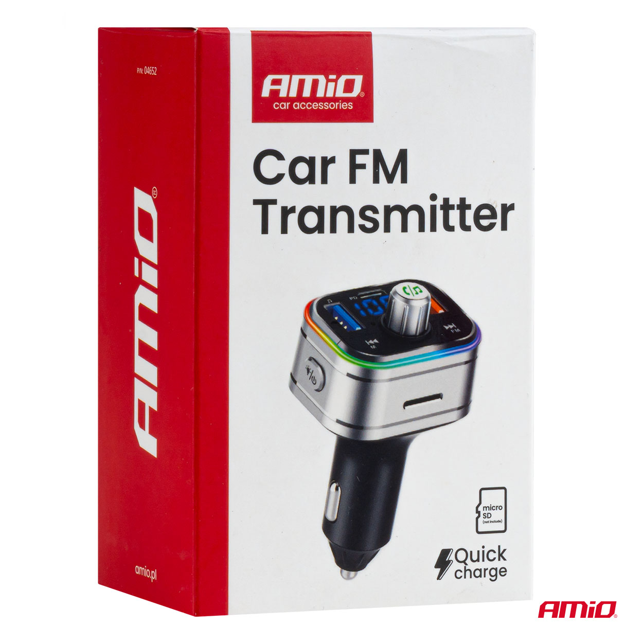 Amio - FM Transmitter Αυτοκινήτου 12/24V με 1xUSB Type-C και Υποδοχή microSD - 1 τεμ. (04652/AM) - Image 11