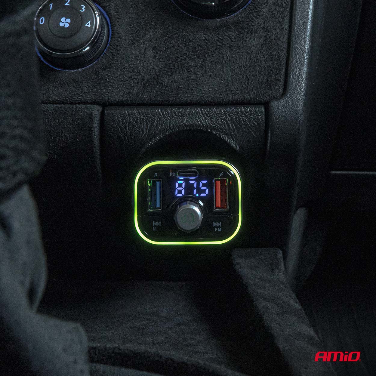 Amio - FM Transmitter Αυτοκινήτου 12/24V με 1xUSB Type-C και Υποδοχή microSD - 1 τεμ. (04652/AM) - Image 3