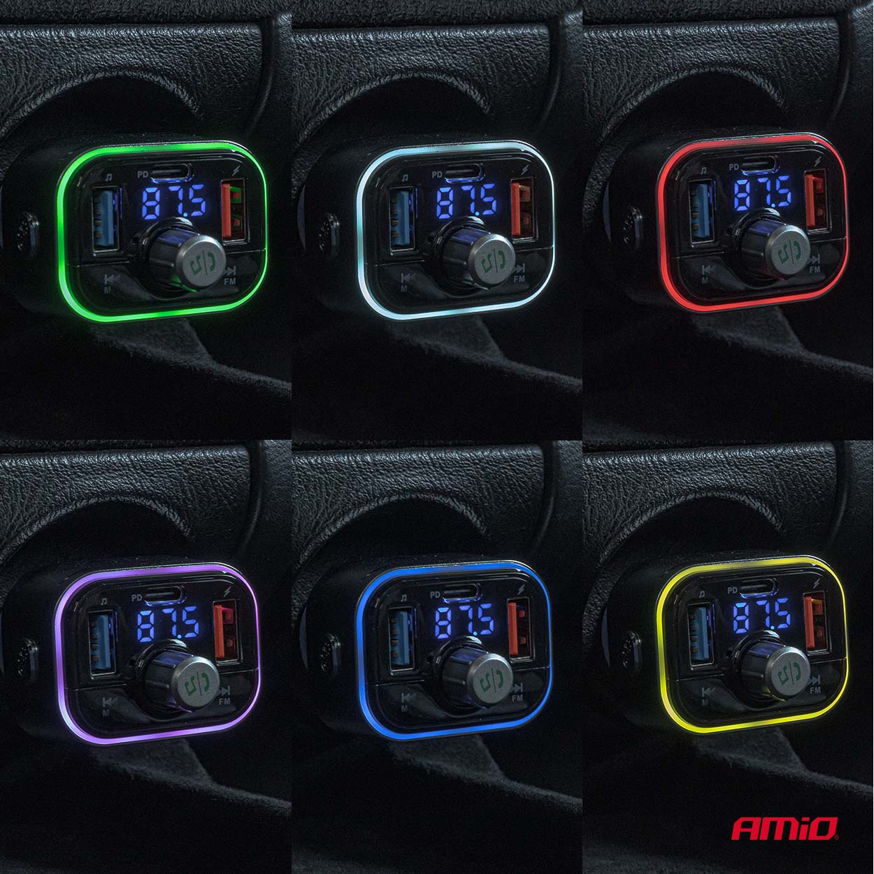 Amio - FM Transmitter Αυτοκινήτου 12/24V με 1xUSB Type-C και Υποδοχή microSD - 1 τεμ. (04652/AM) - Image 4
