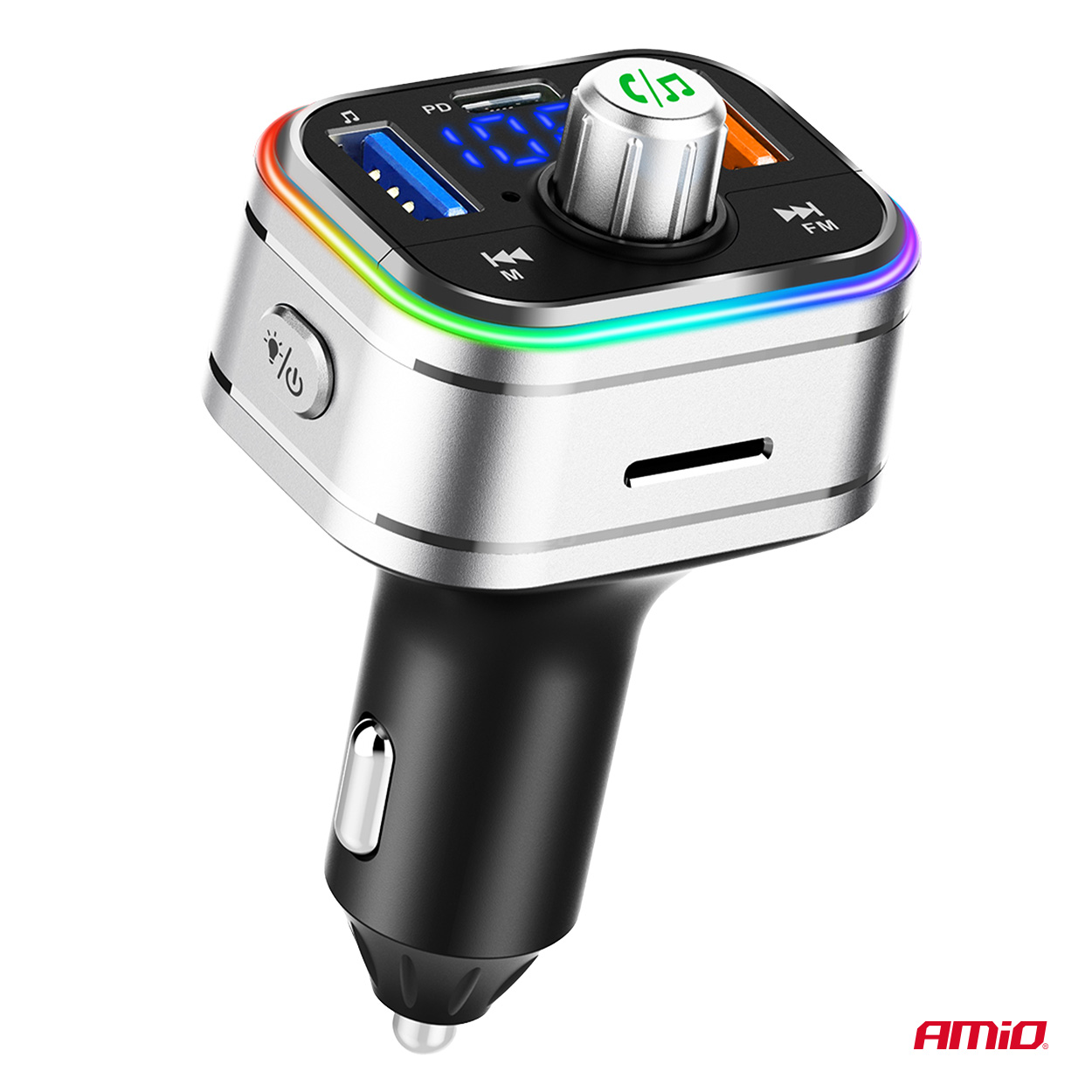 Amio - FM Transmitter Αυτοκινήτου 12/24V με 1xUSB Type-C και Υποδοχή microSD - 1 τεμ. (04652/AM) - Image 9